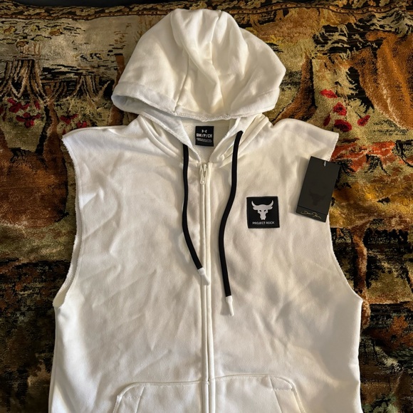Under Armour Project Rock Mens Full Zip Hoodie Sleeveless Jacket NWT Sz Various - Picture 9 of 12
